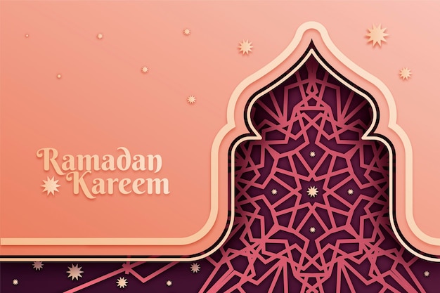 Free vector arabic ornamental background in paper style