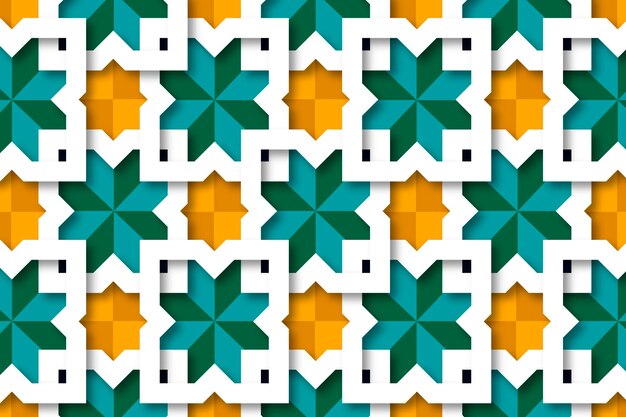 Arabic ornamental background in paper style