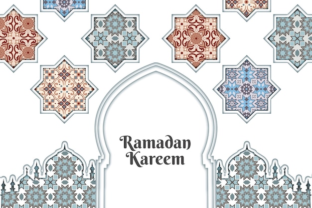 Free vector arabic ornamental background in paper style