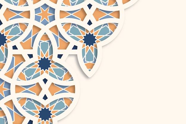 Arabic ornamental background in paper style