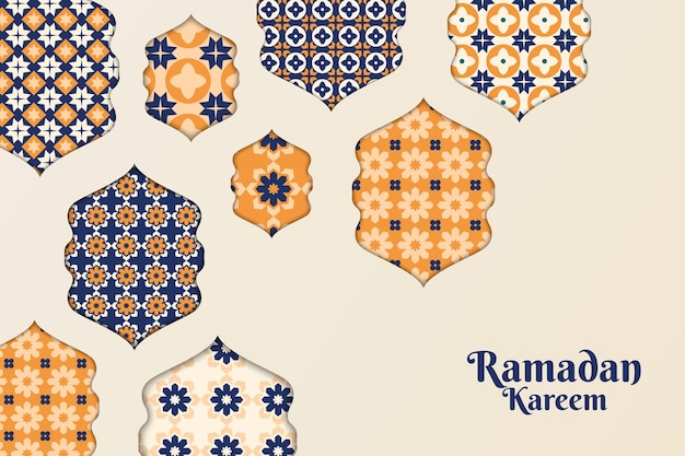 Arabic ornamental background in paper style