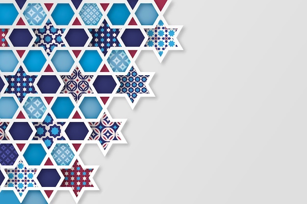 Free vector arabic ornamental background in paper style