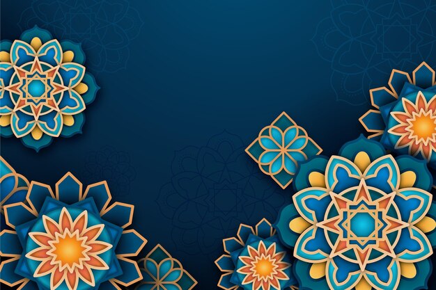 Arabic ornamental background in paper style