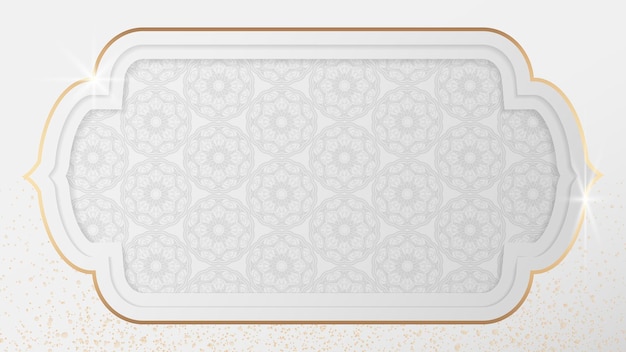 Бесплатное векторное изображение Арабский узор в блестящей золотой оправе