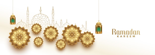 Арабский рамадан карим исламский праздник ид дизайн баннера