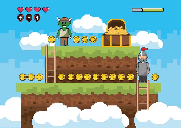 アーケードゲームの世界とピクセルシーン