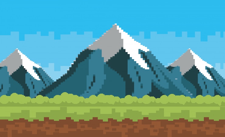 Free Vector arcade game world and pixel scene 