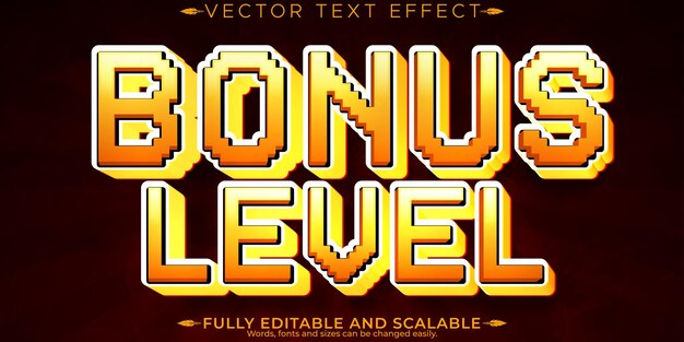 Free vector arcade text effect editable pixel and retro text style