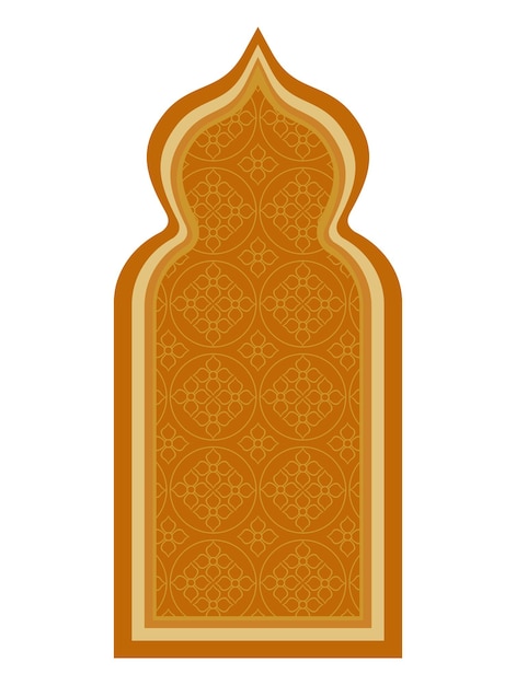 Free vector arch frame golden arabic style