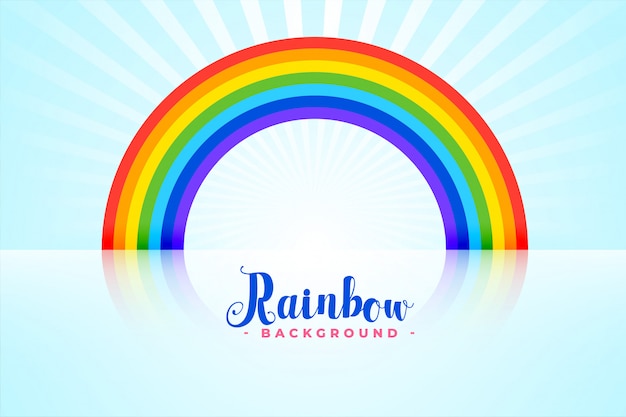 Free vector arched rainbow with reflections