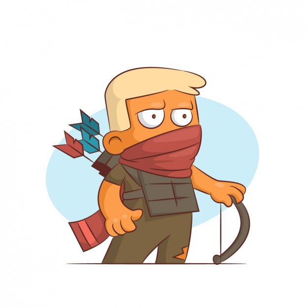 Archer with covered mouth