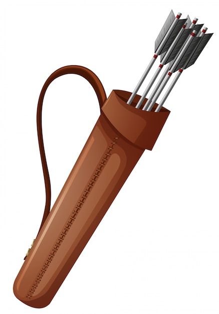 Free vector archery arrows in brown bag