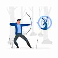 Free vector archery concept illustration