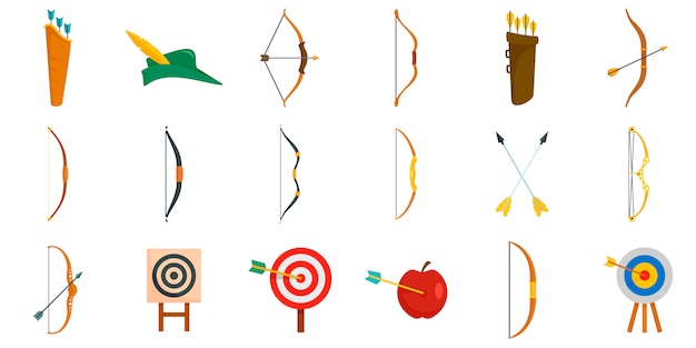 Archery icons set