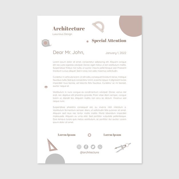 Architect letterhead template design