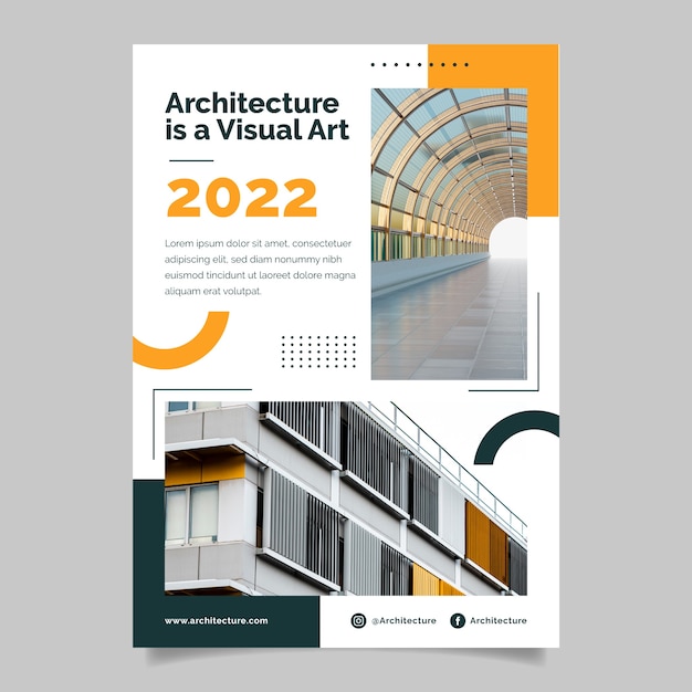 Vettore gratuito progettazione del modello del poster dell'architetto