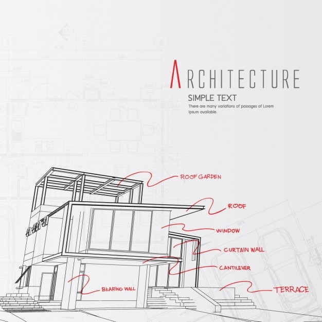 Vettore gratuito design architettura di sfondo