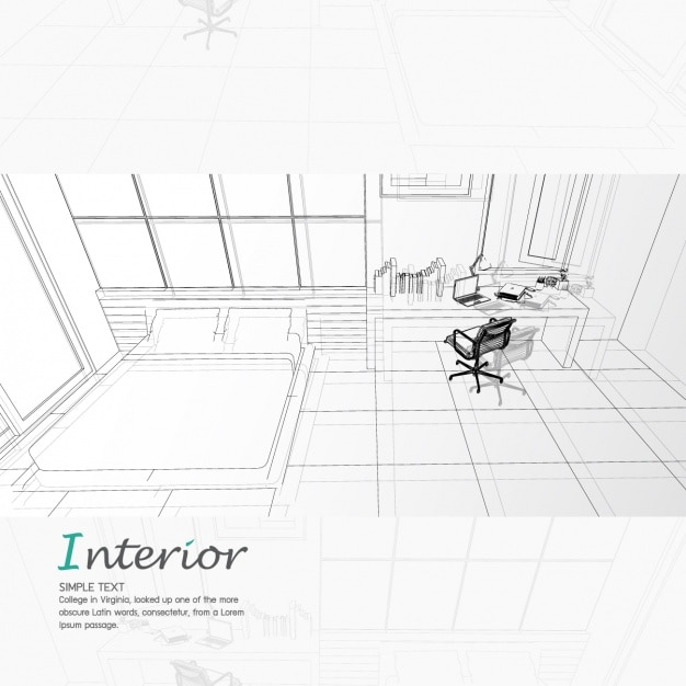 Hand drawing coworking office interior with stairs - Freeline Engineering  Consultants