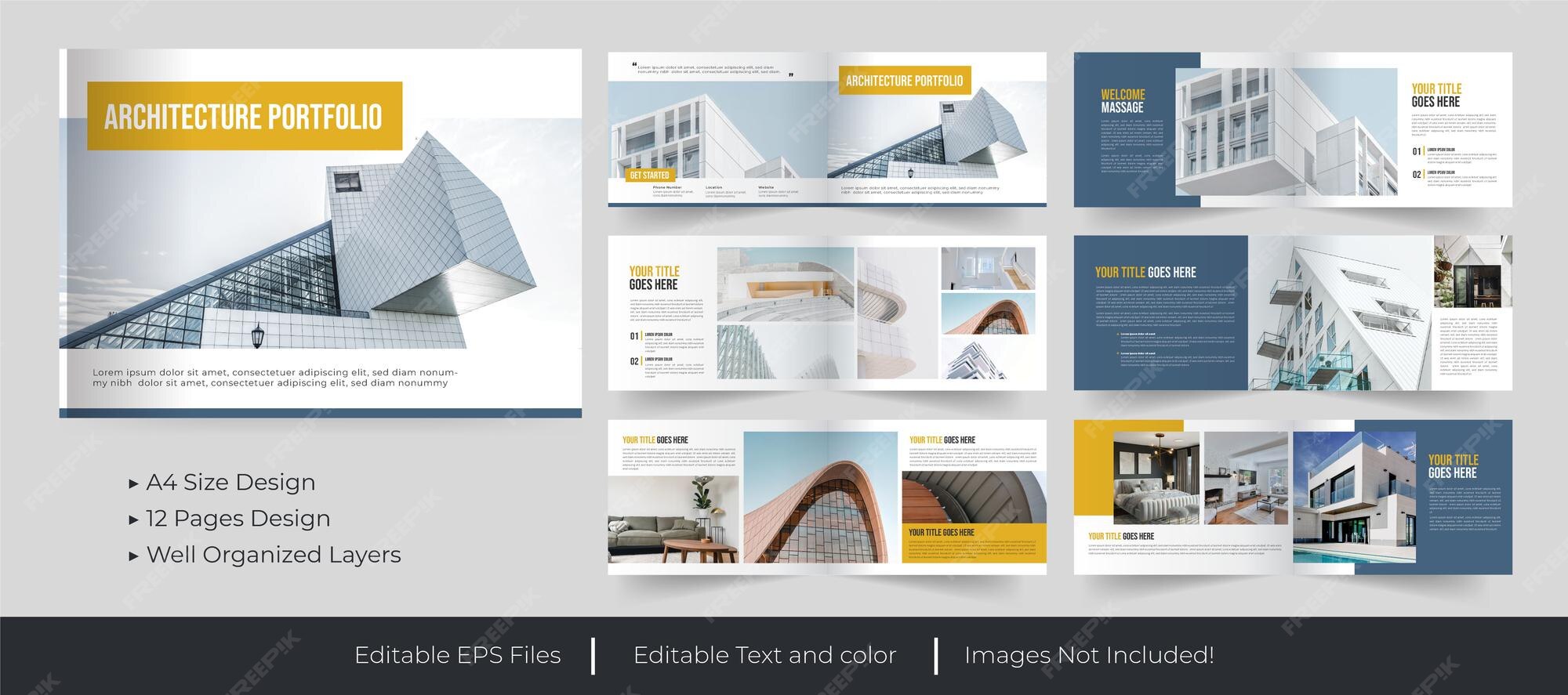 Architecture Portfolio Template Vectors Illustrations For Free Download Freepik