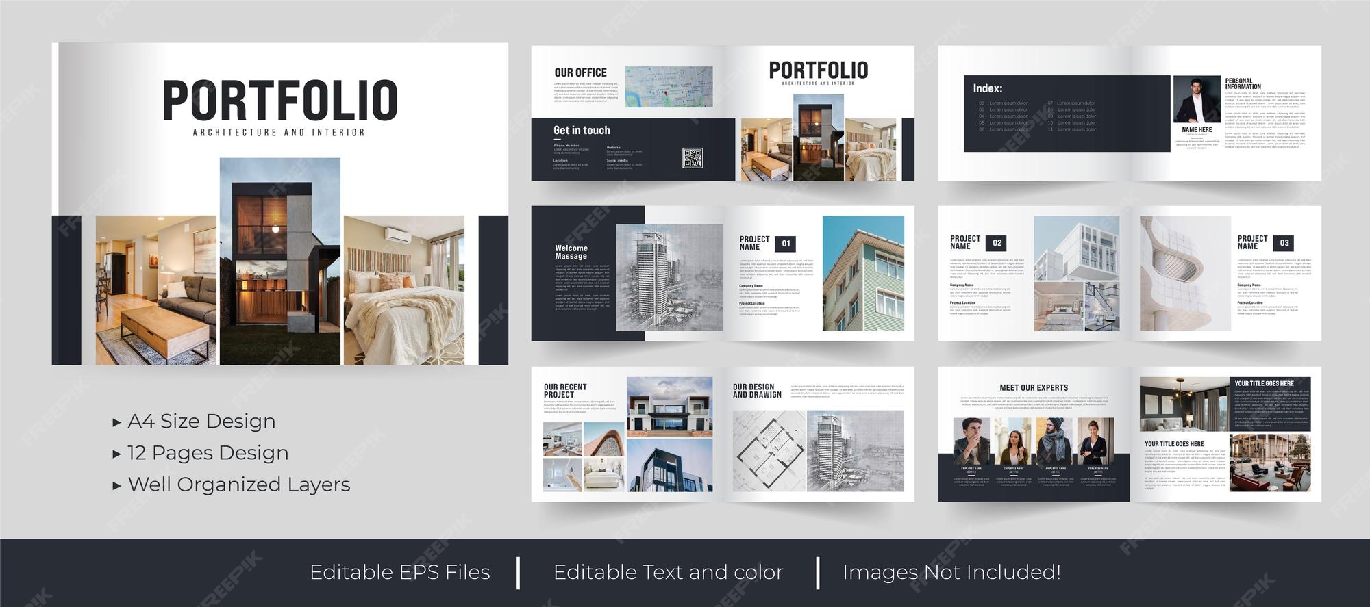 Architecture Portfolio Template Vectors Illustrations For Free Download Freepik