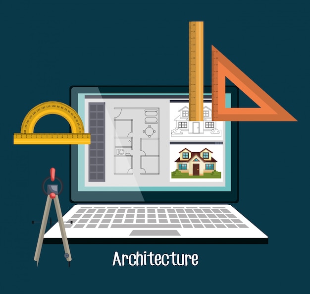 Vettore gratuito progetto di architettura