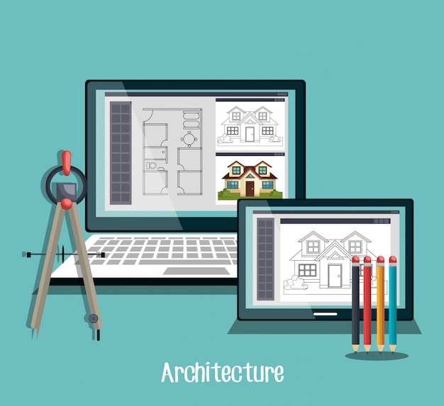 Free vector architecture project design