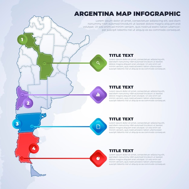 Vettore gratuito argentina mappa infografica