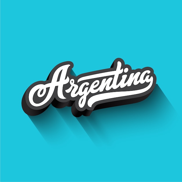 Argentina text Calligraphy Vintage Retro Lettering  . 