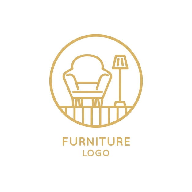 Free vector armchair and lamp furniture business company logo