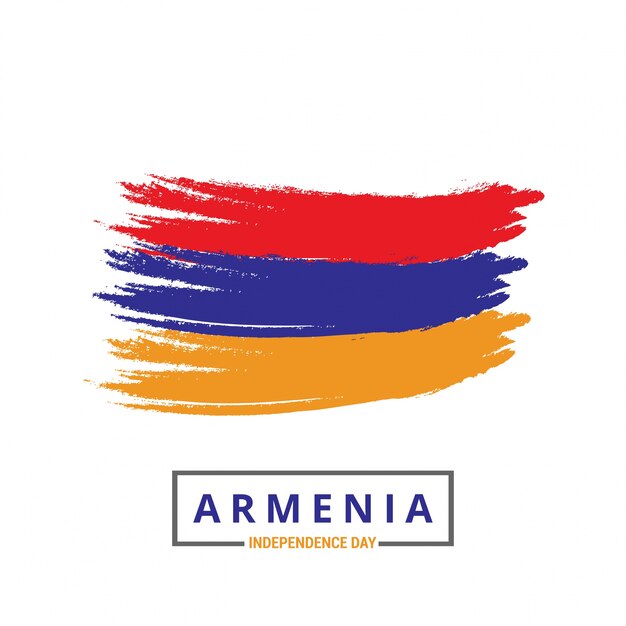 Флаг обрушения кисти Армении с надписью «День независимости»
