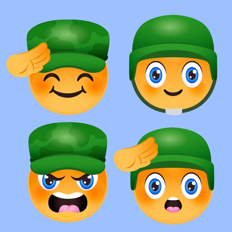 Free Vector army emoji illustration
