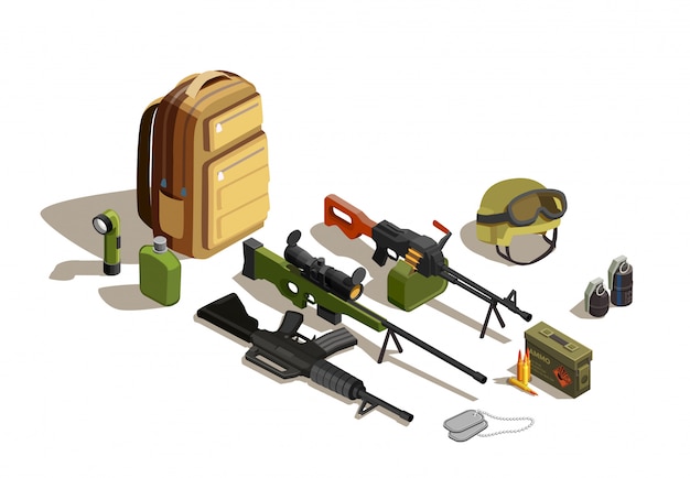 Army Personnel Isometric Military Kit 