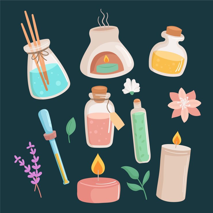 Free Vector aromatherapy element collection flat design