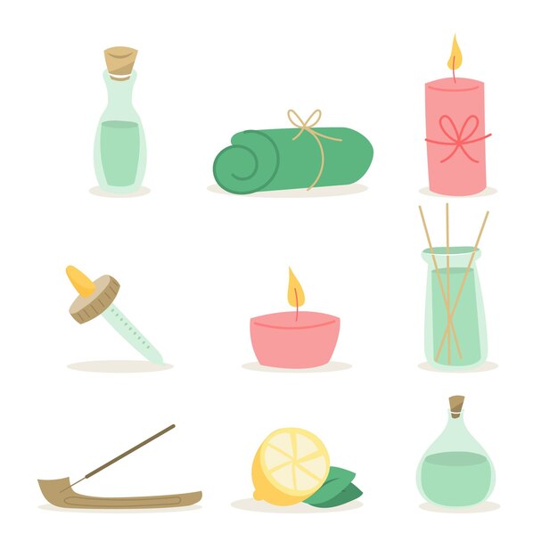 Aromatherapy element collection hand drawn