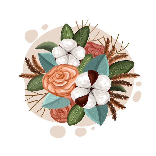 Free vector arrangement of vintage floral bouquet