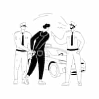 Free vector arrest abstract concept vector illustration demonstration public protest arrest objection and disapproval mass unrest riot police use of force law enforcement detention abstract metaphor