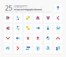 Free vector arrow 25 flat color icon pack including arrow multimedia down eject up down