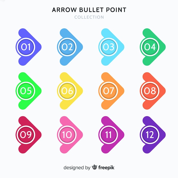 Free vector arrow bullet point collection