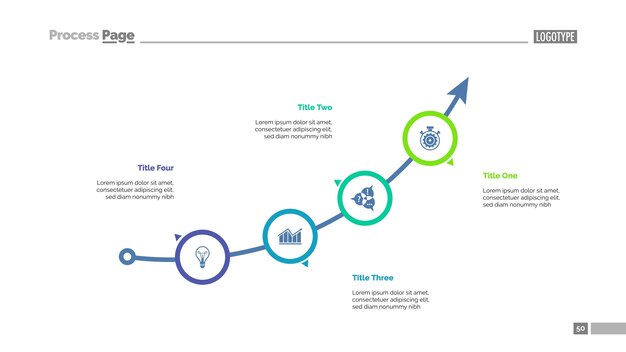 Arrow Chart with Four Elements Template