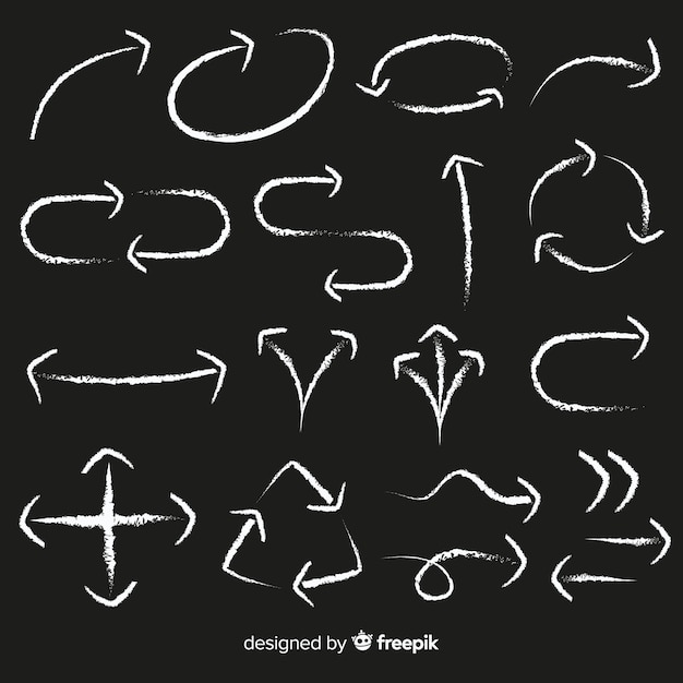 Free vector arrow collection in chalk style