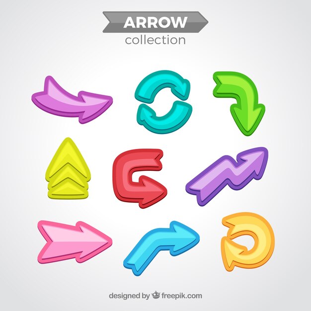 Arrow collection with flat design