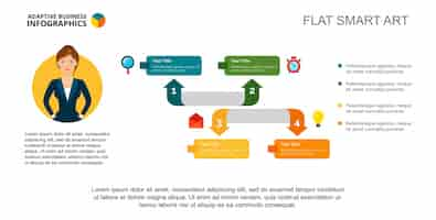 Vettore gratuito modello di diapositiva diagramma a freccia