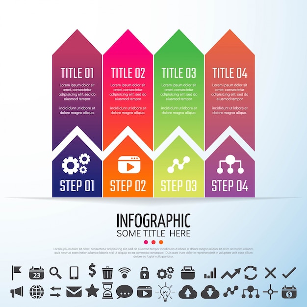 Vettore gratuito freccia infographics design template