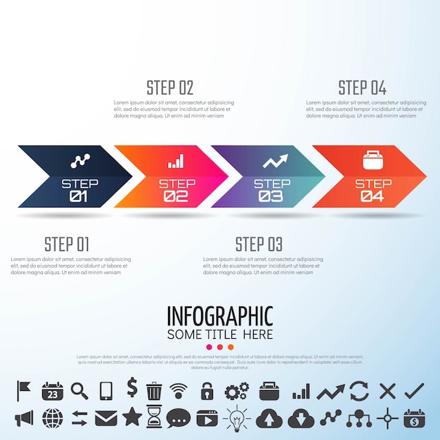 Vettore gratuito freccia infographics design template