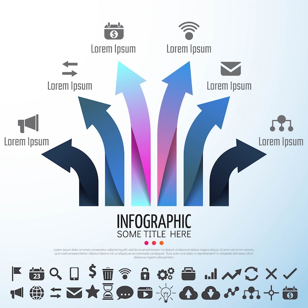 無料ベクター arrow infographicsデザインテンプレート