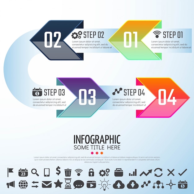 Бесплатное векторное изображение Шаблон дизайна инфографики arrow