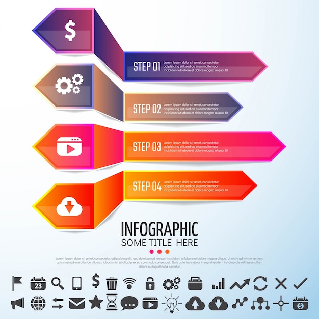 Vettore gratuito freccia infographics design template