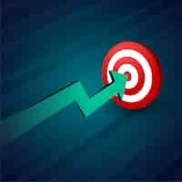 Free vector arrow moving towards target business background