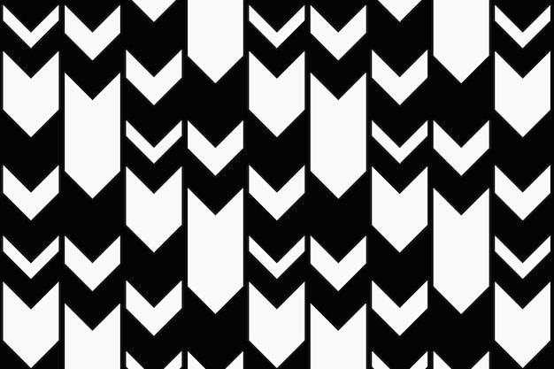 矢印パターンの背景、黒のジグザグ、シンプルなデザインのベクトル