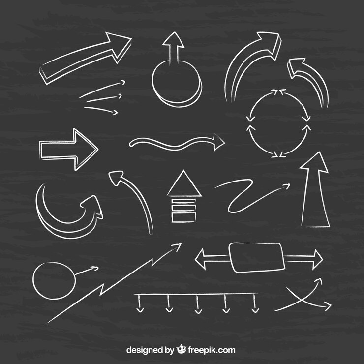 Free Vector arrow scribble collection